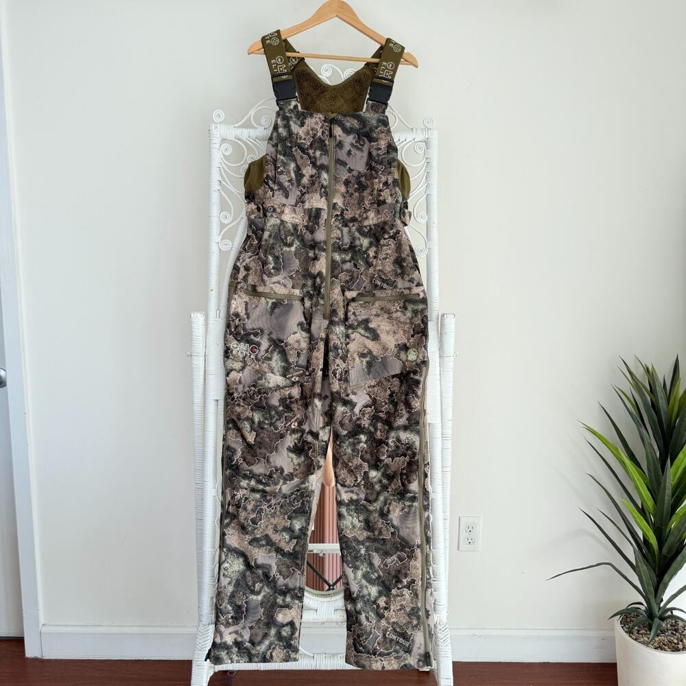 EHG‎ Elite Mossy Oak Bib Overalls Pants Mens Large Camo Pineland Waterproof Work